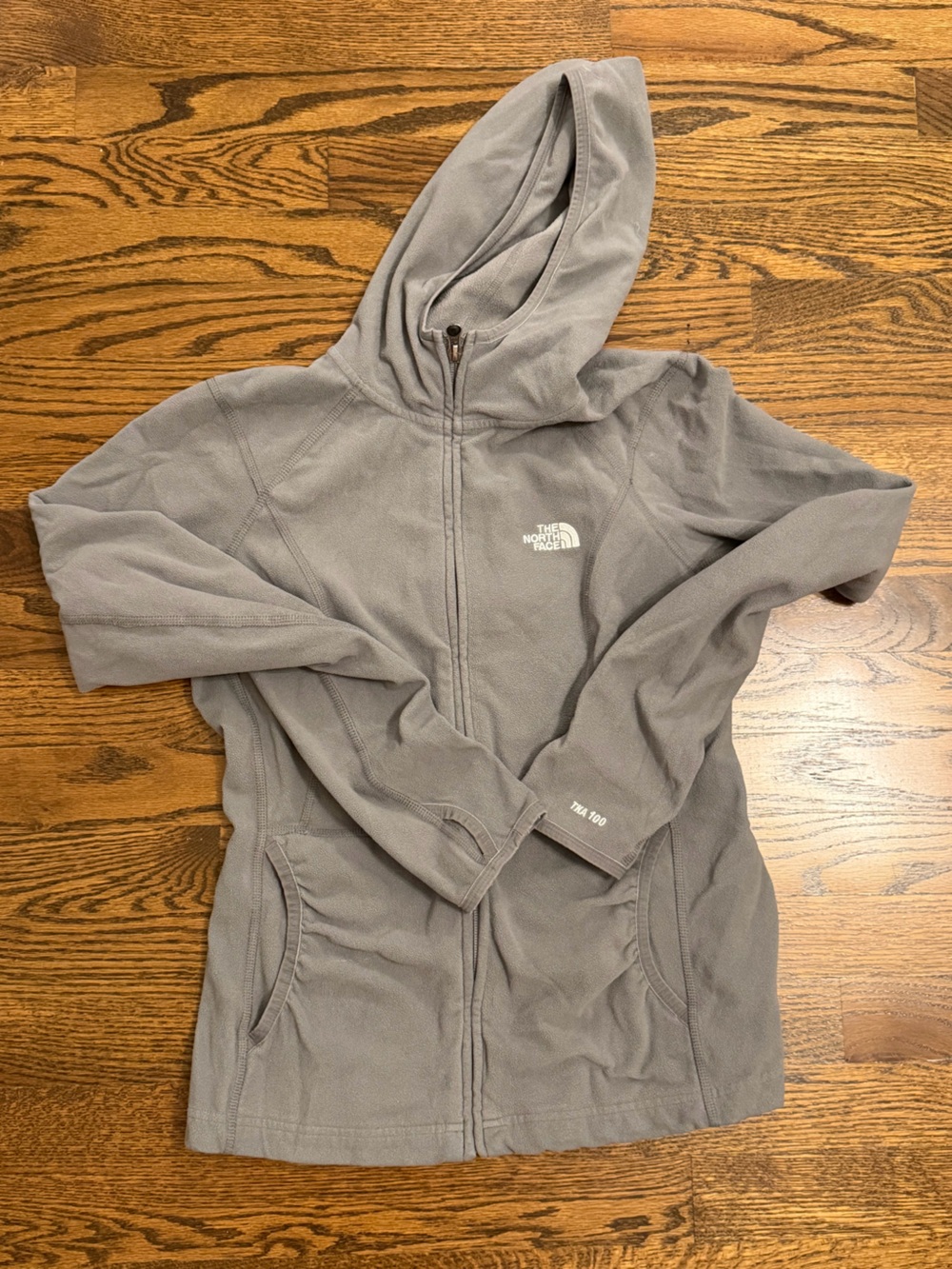 The North Face Men's Light Gray Full-Zip Fleece Hoodie
